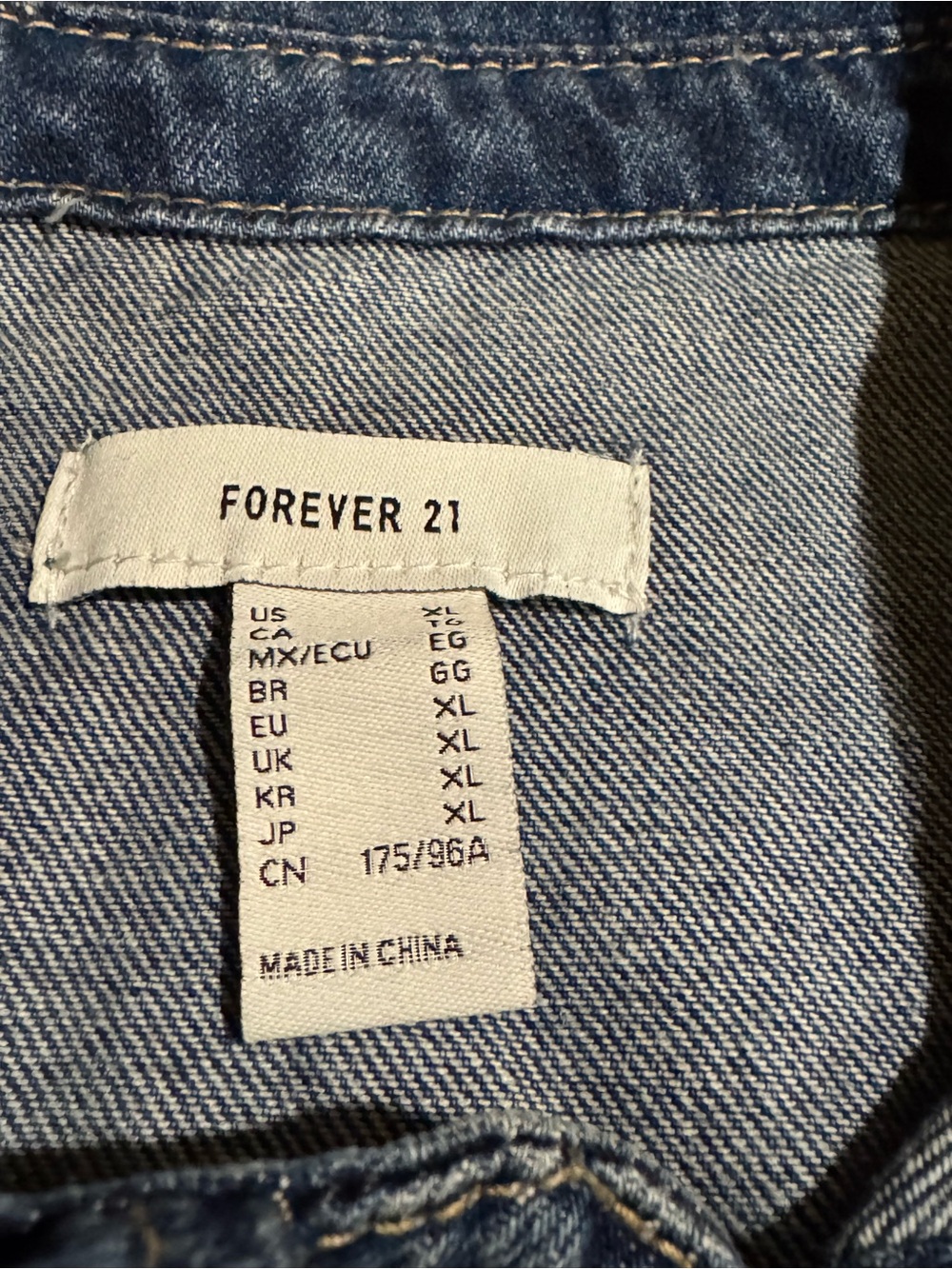 Forever 21 Women’s Denim Trucker Button-Front Mini Dress Medium Wash Size XL - Picture 8 of 14
